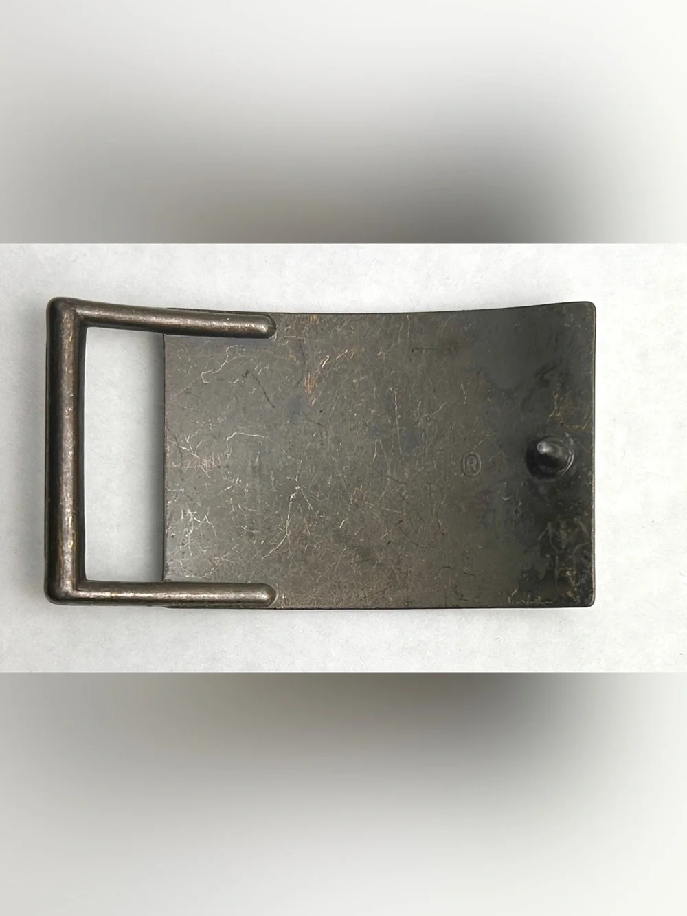 Vintage Levi Strauss Original Riveted XX Brass Belt Buckle Two Horse Western